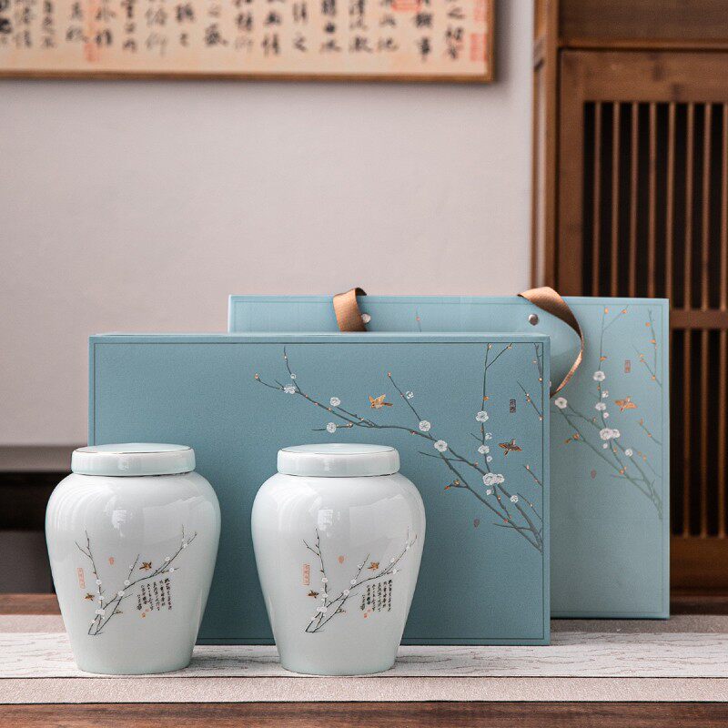 陶瓷茶叶罐茶叶包装礼盒空盒包装盒高档白茶红茶绿茶龙井普洱通用