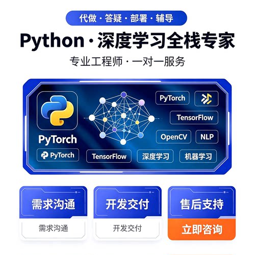 Python深度学习代做PyTorchTensorFlow训练计算机视觉NLP算法创新