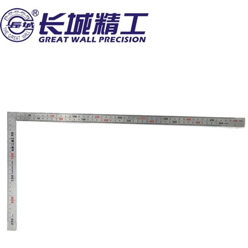长城精工角尺高精度90度直角尺木工加厚大号不锈钢拐尺250*500mm
