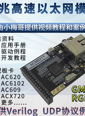 小梅哥FPGA,RTL8211千兆以太网收发器模块,Verilog UDP驱动