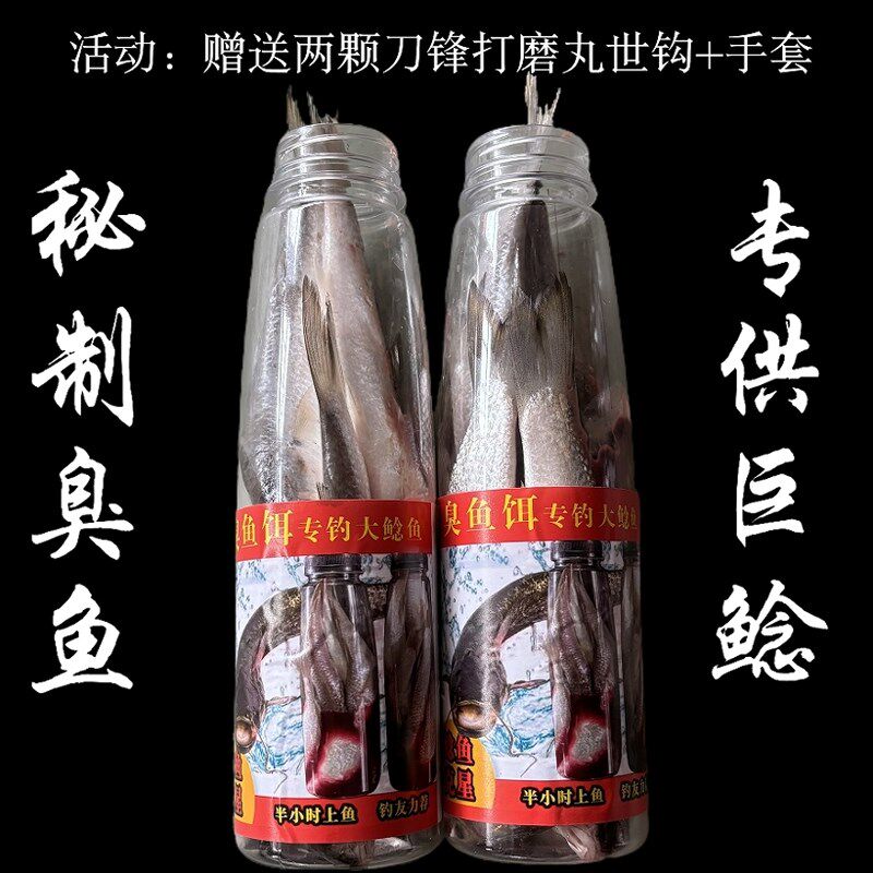 专攻大口鲶鱼臭鱼饵料瓶装精选优质发酵腥味浓厚秘制配方6-9条