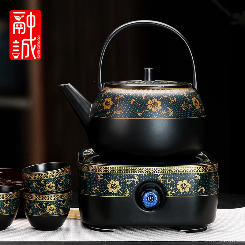 电陶炉家用全自动陶瓷茶炉小型复古烧水煮茶器大容量茶壶茶具套装