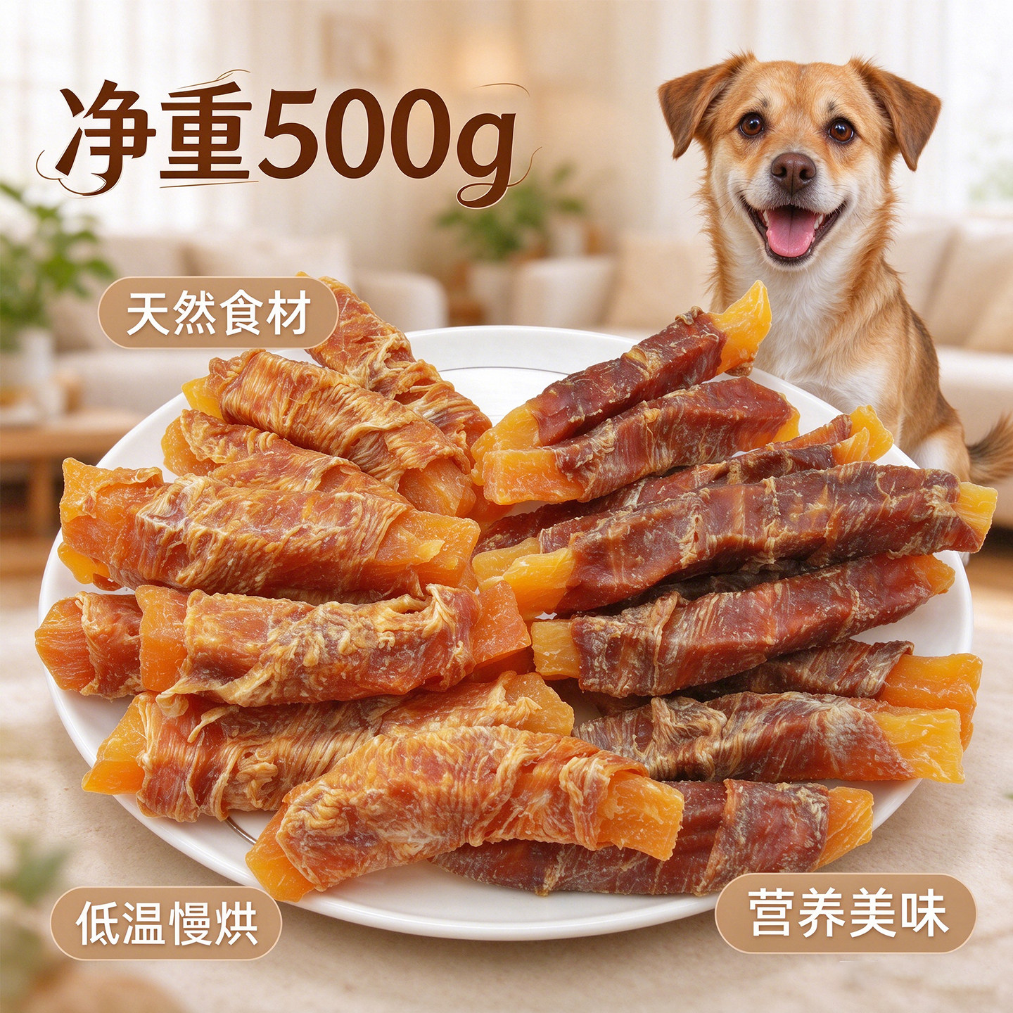 纯手工鸡鸭肉缠红薯宠物零食小型犬营养奖励训犬狗狗零食甘薯干