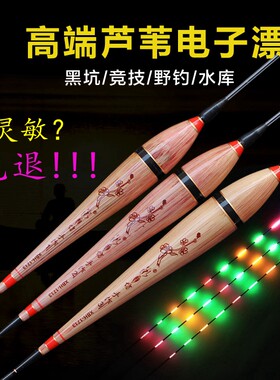 芦苇夜光漂无影超亮鱼漂高灵敏浮漂轻口鲫鱼鲤鱼醒目夜钓电子漂套
