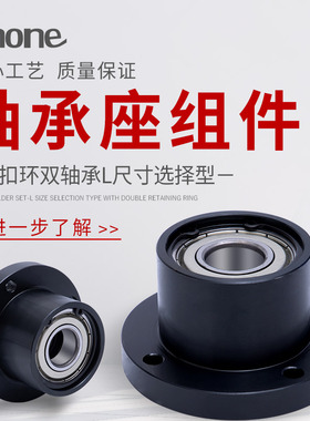 圆法兰轴承座带扣环双轴承座钢件发黑BGRBB圆型轴承固定座BFP01