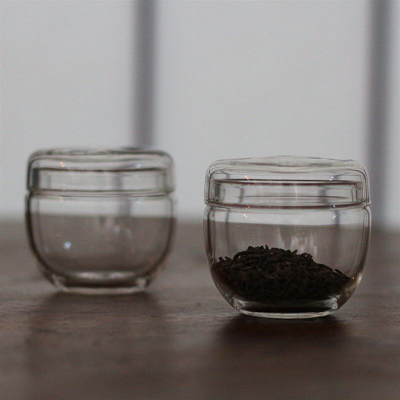 玩物集 小号玻璃茶叶罐 非密封醒茶罐存茶器储茶小茶仓茶具香粉罐