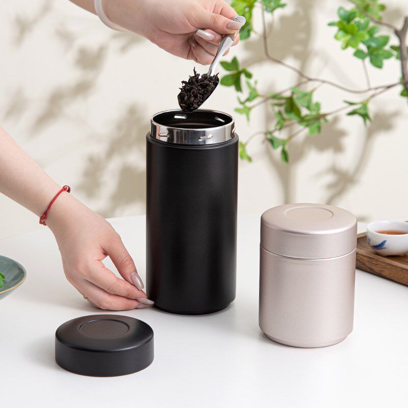 茶叶罐密封罐 不锈钢家用存储茶罐加厚防潮空罐高档精品茶盒空盒