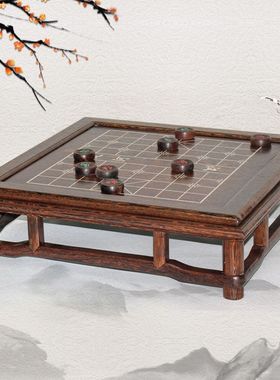 鸡翅木象棋围棋桌 实木棋盘桌子 木质中式实木矮棋桌 红木飘窗桌