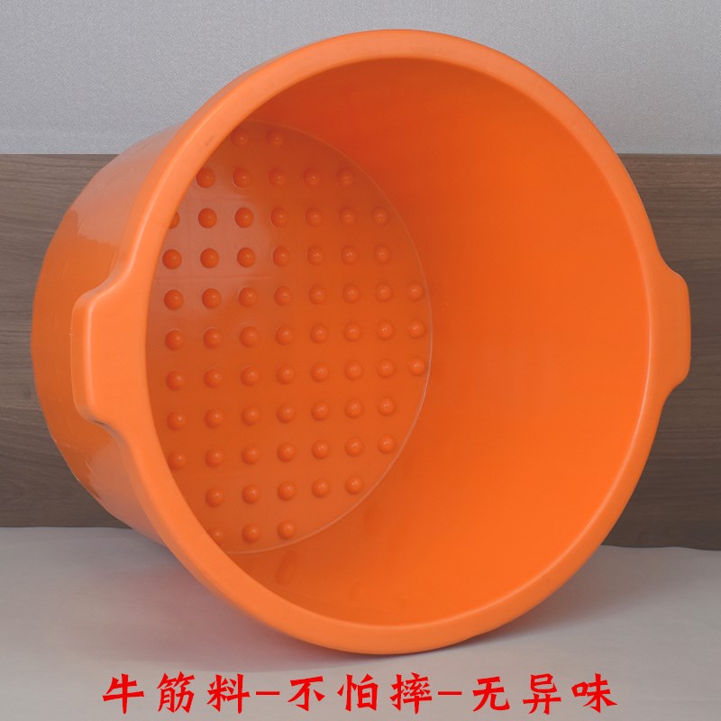 耐热熟胶牛筋泡脚桶加厚养生足浴桶带按摩洗脚桶非木桶家用洗脚盆