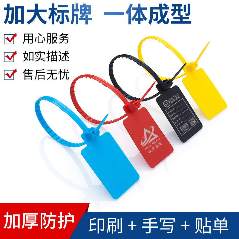 一次性塑料封条大号标牌扎带记号封签物流吊牌标签送检挂签捆绑带