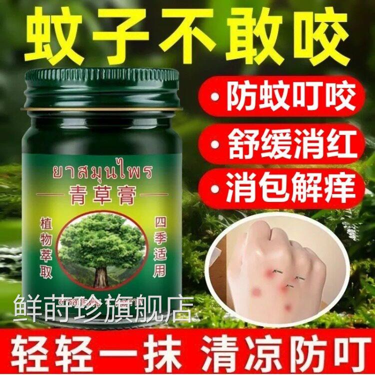 泰国青草膏驱蚊止痒防蚊虫叮咬消包清凉舒缓绿膏大容量50g品正店