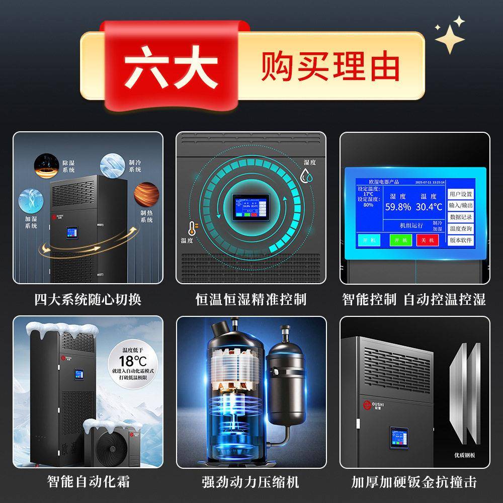 欧湿P恒温恒湿精密空调实验室酒窖档案室一体机房控制系统雪茄房