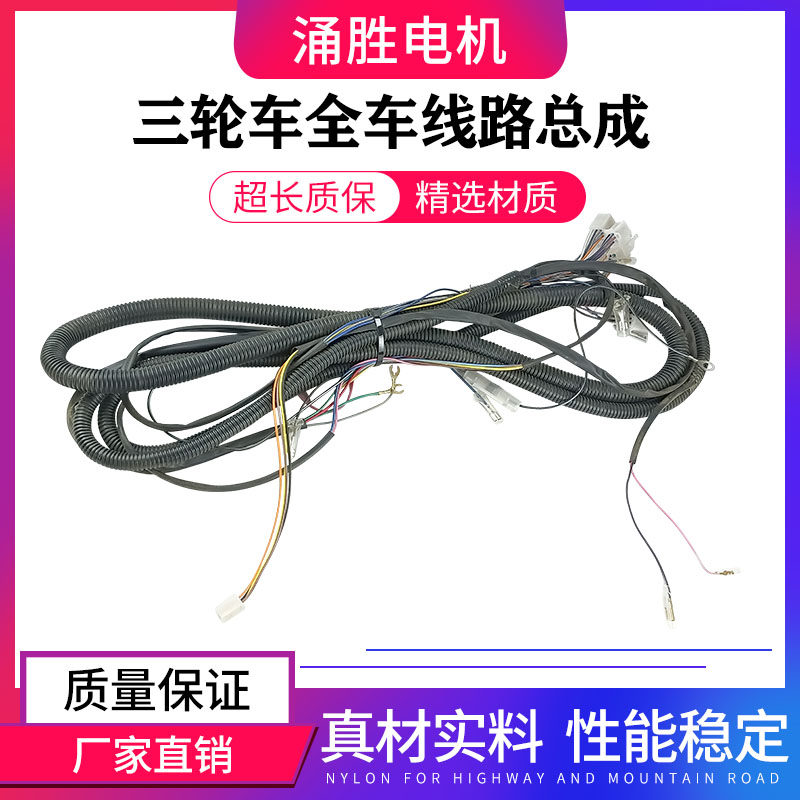 电动三轮车配件整车线路水电瓶有刷大线全车线总成无刷全车线总成