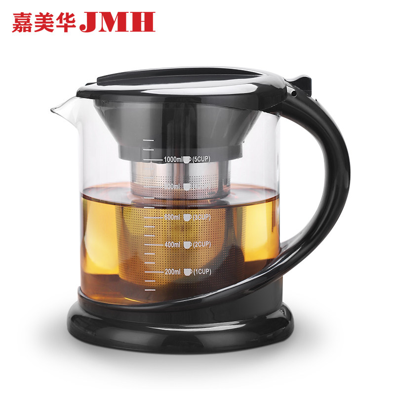 嘉美华茶壶耐热玻璃透明泡茶壶不锈钢过滤泡茶大容量花茶壶茶具
