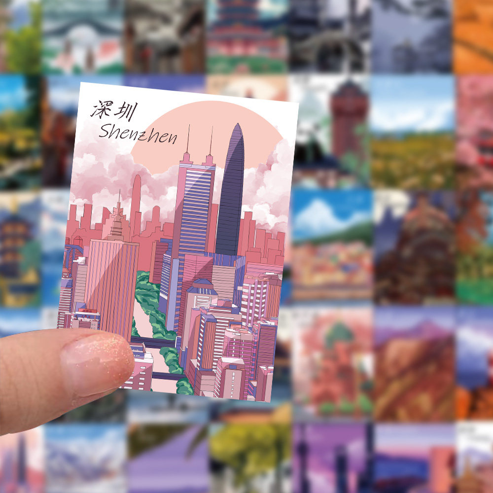 261张城市地标网红打卡防水贴纸