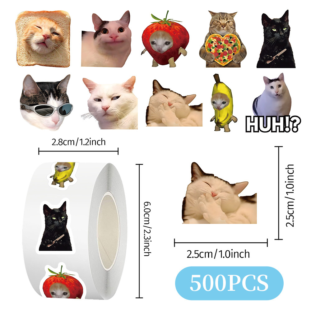 猫猫表情包防水笔记本贴纸装饰