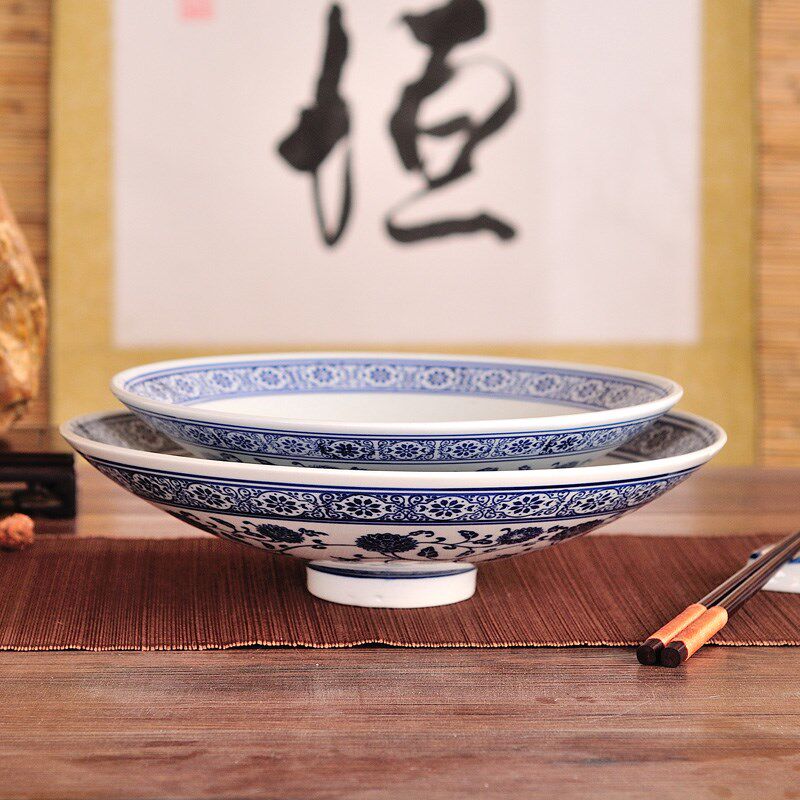 陶瓷仿古青花斗碗大碗汤碗面碗泡面碗拉面碗家用餐具面馆味千拉面