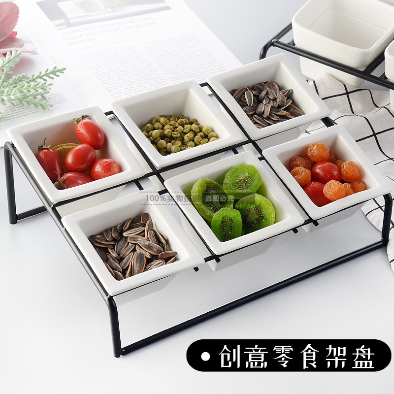 自助餐点心架陶瓷小吃碟ktv水果盘架食物展示架凉菜盘火锅调料架