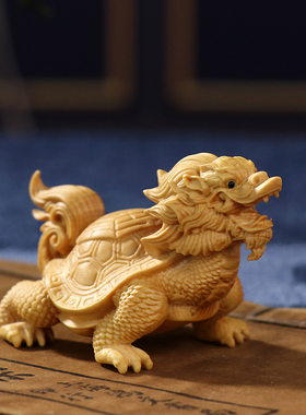 小叶黄杨木雕刻手把件文玩把玩件男盘玩实木神兽龙龟家居汽车摆件