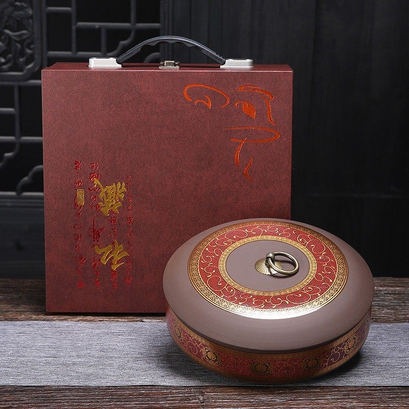 中秋礼品茶叶包装盒普洱茶福鼎白茶空礼盒复古高档茶饼中式茶叶罐