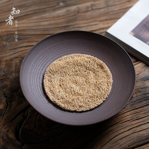 原朴粗陶壶承 复古干泡茶台圆盘茶具茶道茶壶底座托盘隔热养壶垫