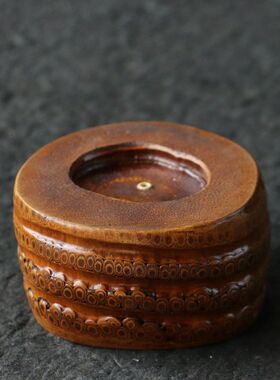 精选高密度竹根满钉老料大漆工艺香道香插香器竹器工艺品