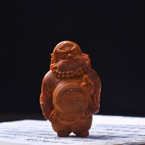 太行崖柏陈化料木雕天师钟馗神像文玩手把件雕刻工艺品桌面小摆件