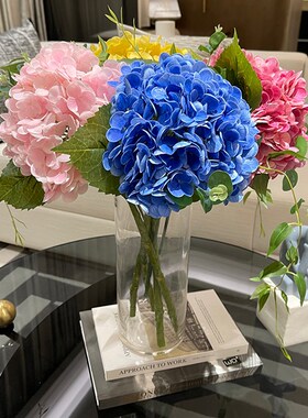 wo+手感保湿仿真绣球高档逼真客厅餐桌假花摆件电视柜装饰手捧花
