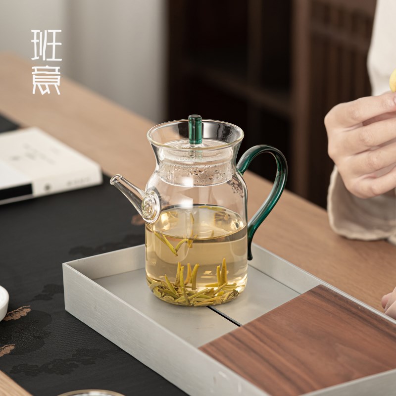 班意仿宋耐热玻璃手执壶透明花草凉茶壶绿茶公道杯冷泡茶壶煮茶器
