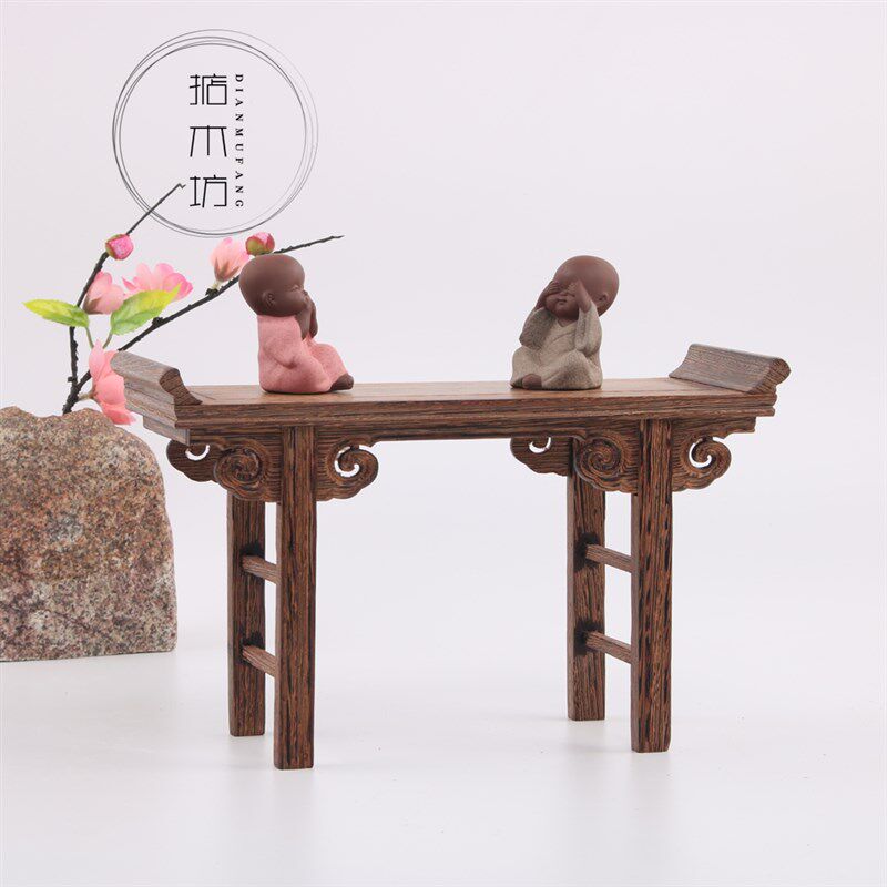 红木雕工艺品底座琴桌小条案翘头供桌微型家具小条案神台摆件