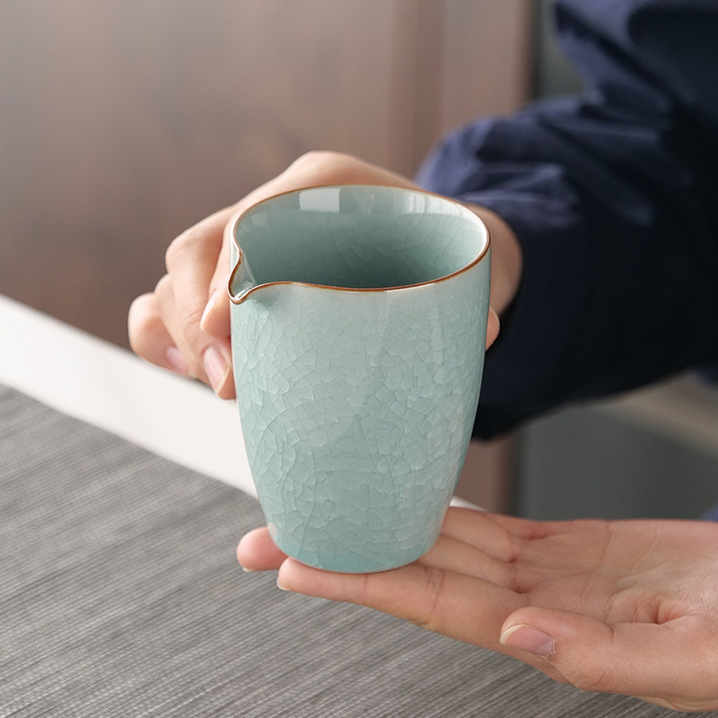 陶瓷冰花公道杯家用泡茶分茶器单个防烫匀杯器功夫茶具配件茶海