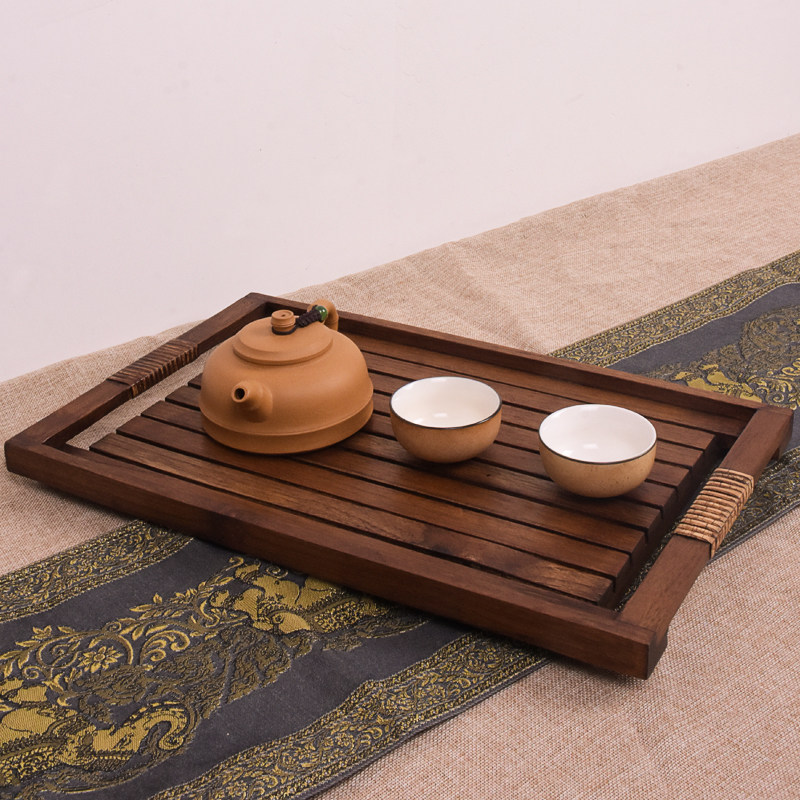 泰国实木茶盘家用长方形茶台功夫茶具托盘干泡茶盘木托盘茶道配件