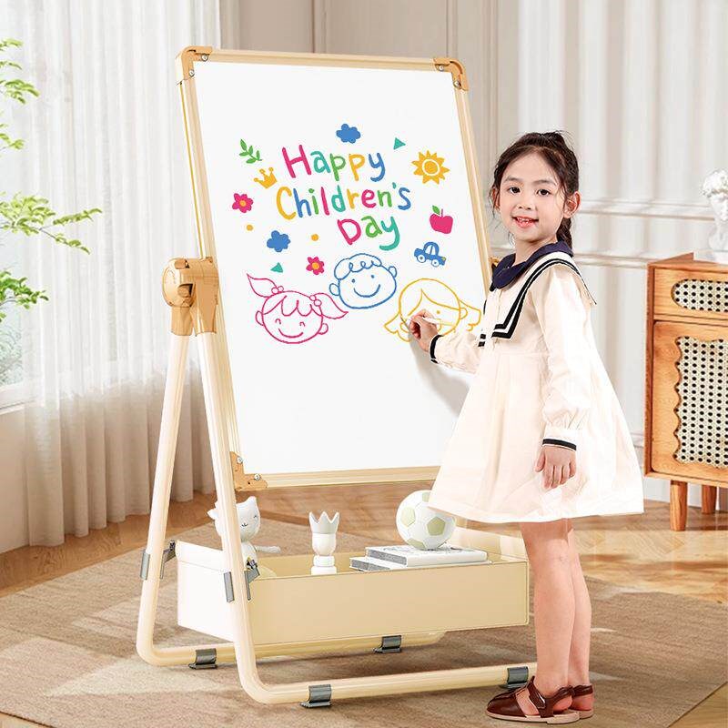 拉车幼儿童画画板磁性无尘家用小黑板支架式写字白板宝宝可擦涂鸦