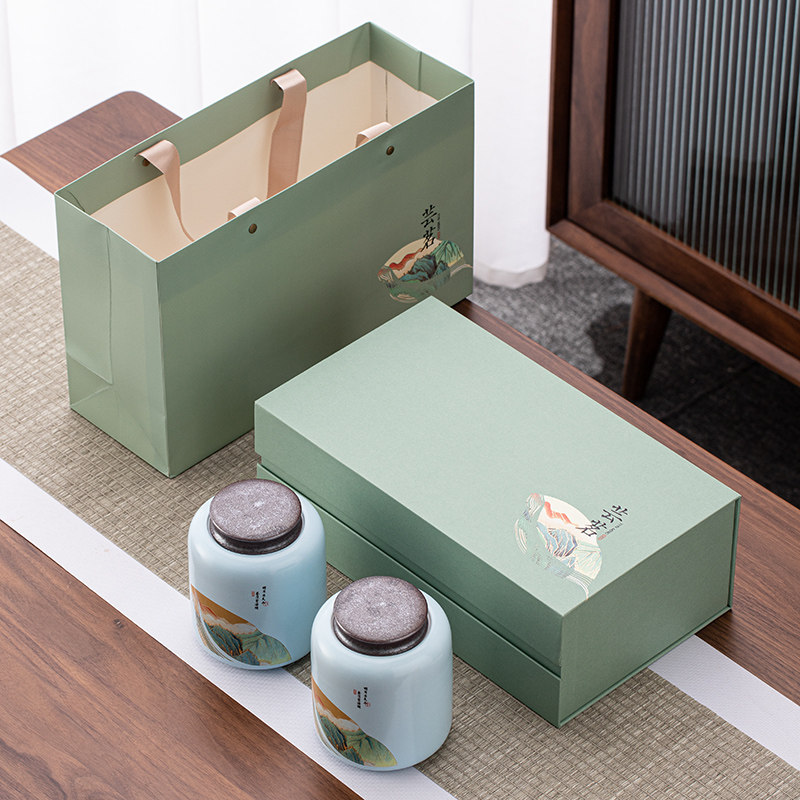 陶瓷茶叶罐小号密封罐茶具家用便携迷你防潮高端储存罐礼盒装定制