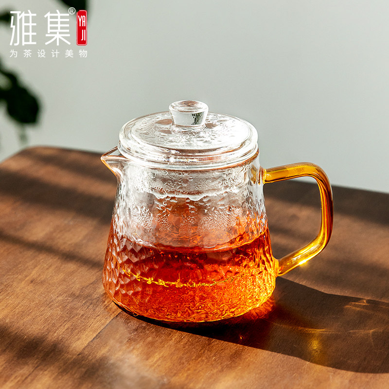 雅集锤纹壶璃山壶过滤茶壶耐热玻璃茶壶功夫茶具红茶泡茶器茶壶