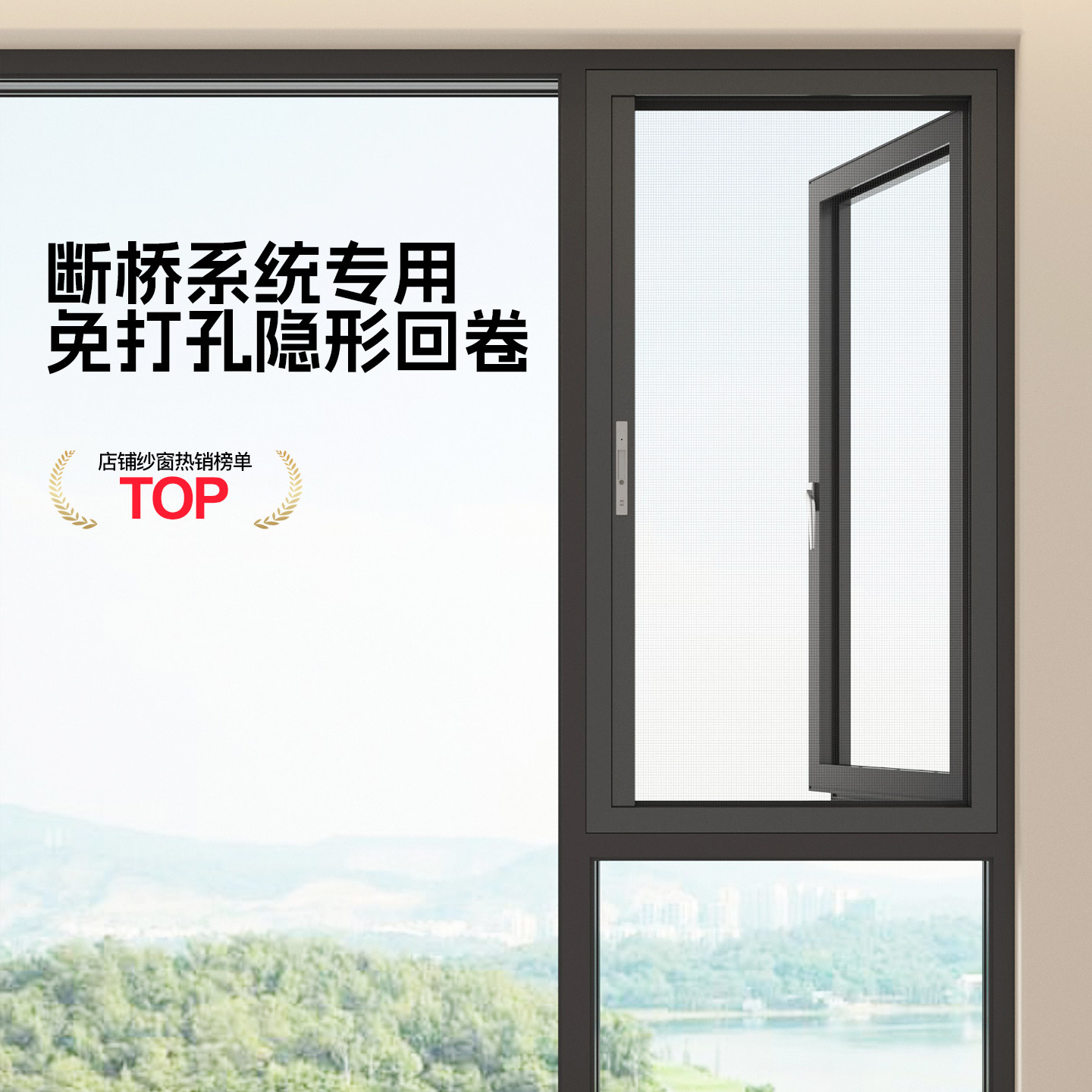 系统窗换纱窗专用隐纱图片