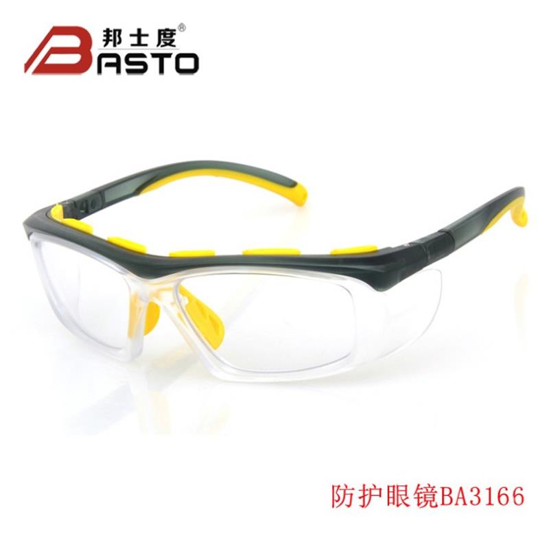 邦士度BA3166劳保护目镜可配近视眼镜老花眼镜抗冲击防雾安全眼镜