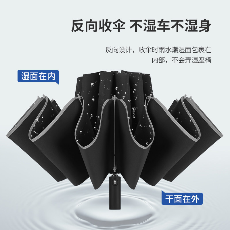 全自动反向雨伞折叠男女士大号双人商务加固晴雨两用车载抗风结实