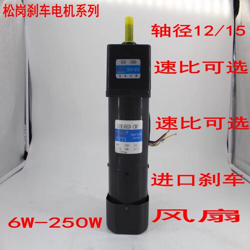 刹车电机6W-250W调速断电刹车马达6IK250RGN-CMF单相220V6GN10K