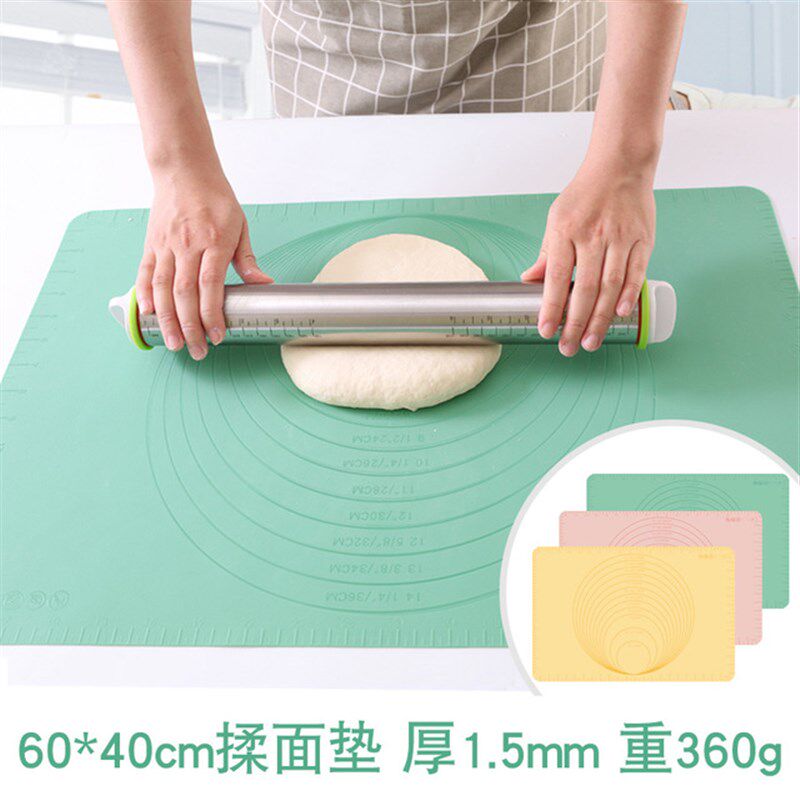 60*40食品级硅胶和面垫 防滑带刻度不粘擀面垫 耐高温烘焙揉面垫