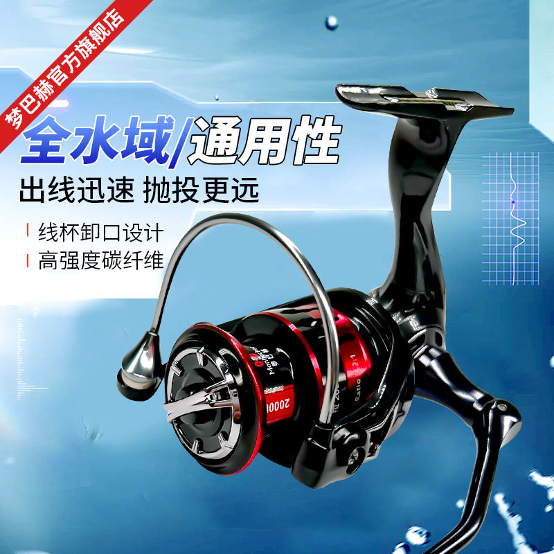 梦巴赫乌拉渔轮纺车轮金属渔轮不锈钢路亚海竿远投轮矶钓轮鱼线轮