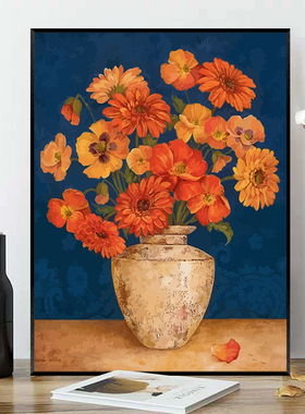 diy数字油画风景花卉手工涂色画画填充油彩画现代风格客厅装饰画