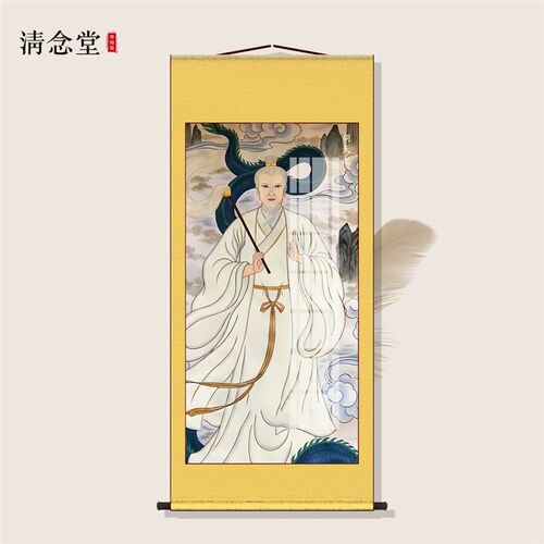 胡天龙画像胡四太爷卷轴挂画胡家教主东北出马客厅堂口供奉装饰画