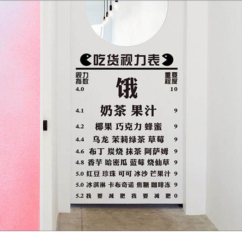 个性咖啡奶茶店墙壁背景装饰墙贴画火锅串串店铺橱窗玻璃门贴纸