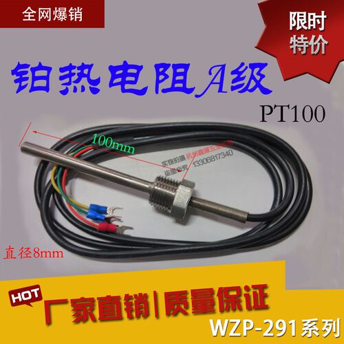 PT100进口热电阻WZP-291温度探头热电阻4分牙温度传感器热电偶