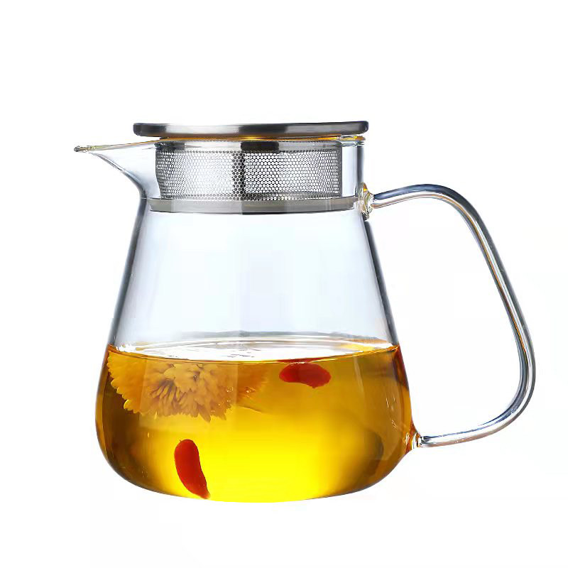 馨玉坊耐高温透明玻璃泡茶壶一体过滤家用办公花茶壶茶杯功夫茶具
