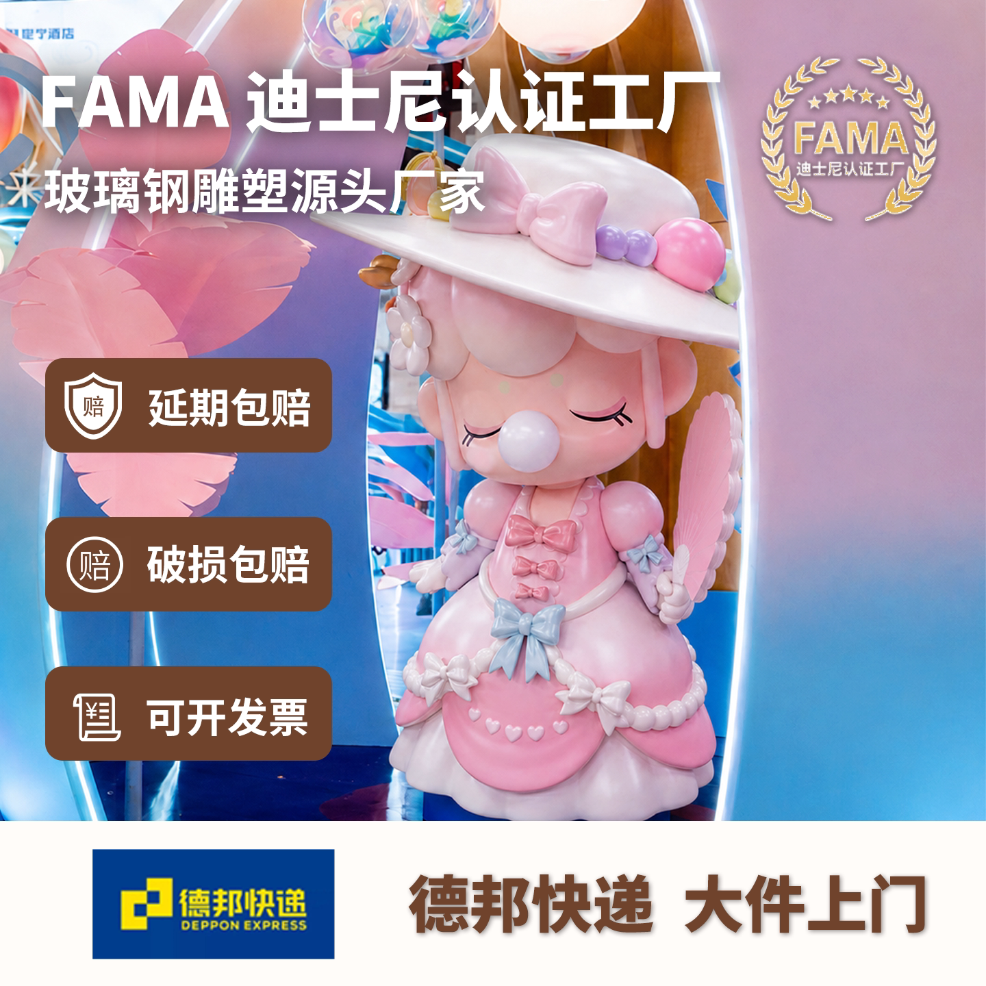 商场卡通人物IP玻璃钢雕塑定制网红打卡商业美陈落地摆件源头工厂图片