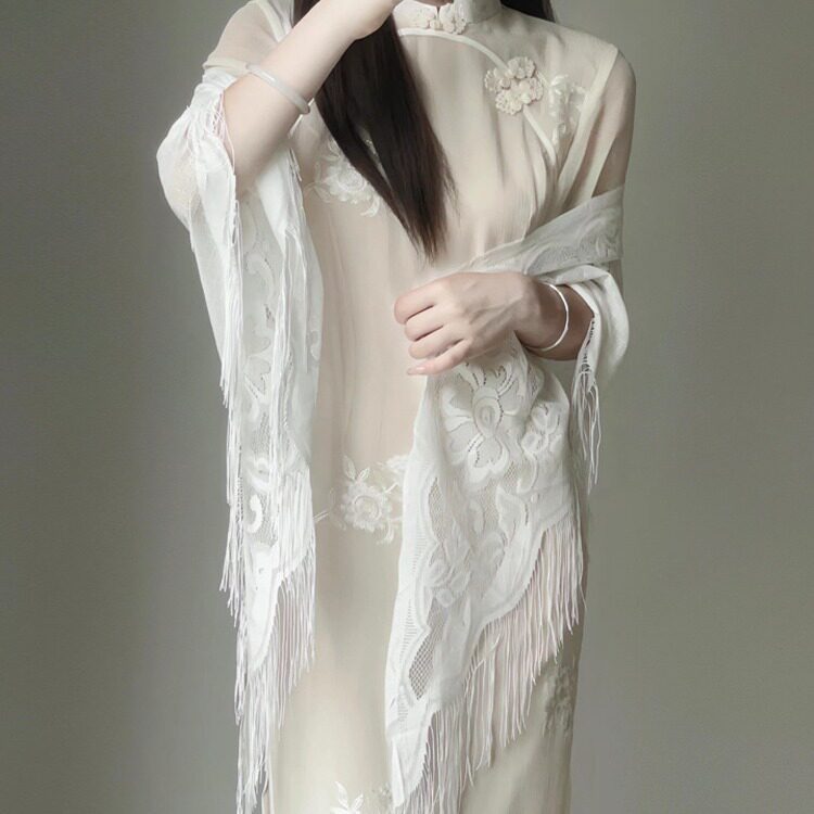 女士旗袍披肩春夏秋季薄款丝巾