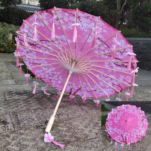 小乔汉服古风流苏油纸伞