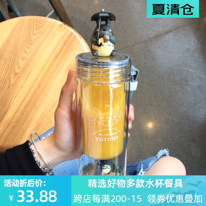 卡通KT猫双层玻璃杯可爱微景观加厚耐热男女士学生泡茶水杯子